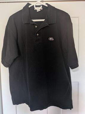 Georgia Bulldogs Shirt Womens XL Polo Black Short Sleeve Casual